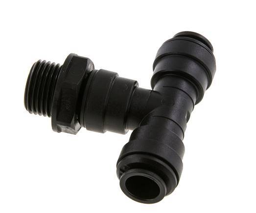 12mm x G1/2'' Inline Tee Push-in Fitting with Male Threads POM NBR FDA Rotatable