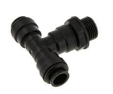 12mm x G1/2'' Inline T-Stück Einsteckverschraubung mit Außengewinde Messing NBR drehbar