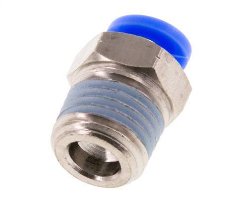 5/32'' x 1/4'' NPT Push-in Fitting with Male Threads Brass/PBT NBR [5 Pieces]