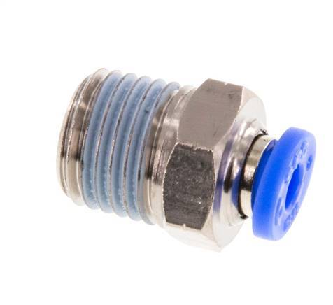 5/32'' x 1/4'' NPT Push-in Fitting with Male Threads Brass/PBT NBR [5 Pieces]