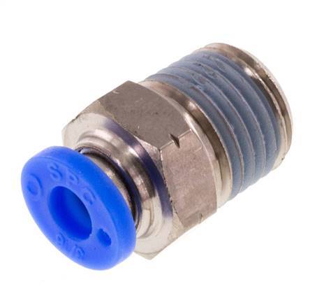 3/16'' x 1/4'' NPT Push-in Fitting with Male Threads Brass/PBT NBR [5 Pieces]