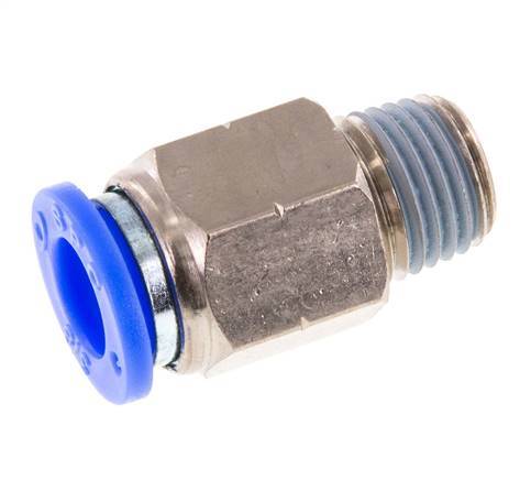 3/8'' x 1/4'' NPT Push-in Fitting with Male Threads Brass/PBT NBR [2 Pieces]