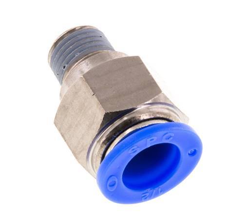 1/2'' x 1/4'' NPT Steckverschraubung mit Außengewinde Messing/PBT NBR [2 Stück]