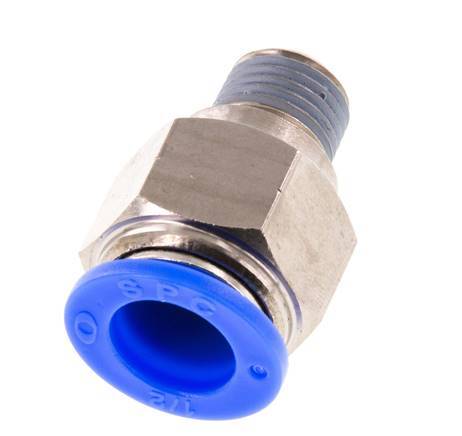 1/2'' x 1/4'' NPT Steckverschraubung mit Außengewinde Messing/PBT NBR [2 Stück]