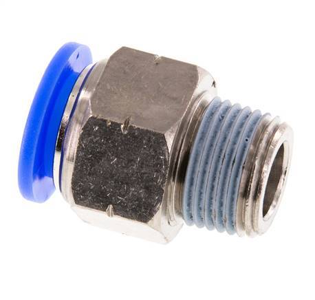 1/2'' x 3/8'' NPT Push-in Fitting with Male Threads Brass/PBT NBR [2 Pieces]