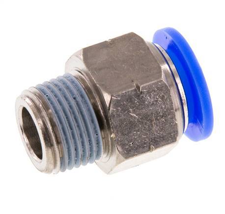 1/2'' x 3/8'' NPT Push-in Fitting with Male Threads Brass/PBT NBR [2 Pieces]