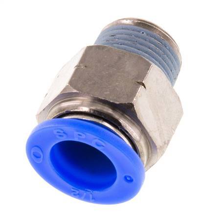 1/2'' x 3/8'' NPT Push-in Fitting with Male Threads Brass/PBT NBR [2 Pieces]