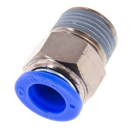 1/2'' x 1/2'' NPT Push-in Fitting with Male Threads Brass/PBT NBR [2 Pieces]