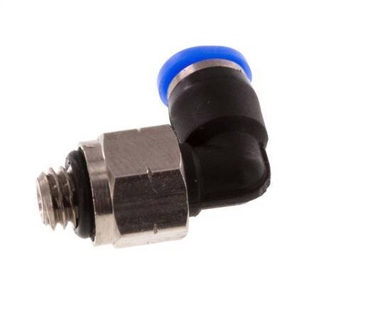 1/8'' x UNF 10-32 90deg Ellbogen Steckfitting Messing/PBT NBR drehbar [2 Stück]