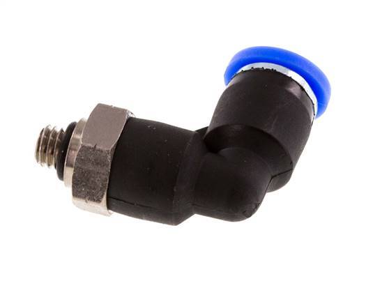 5/32'' x UNF 10-32 90-Grad-Winkel-Steckverschraubung Messing/PBT NBR drehbar [2 Stück]