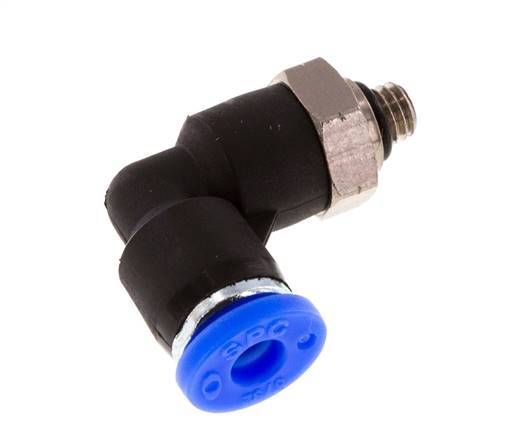 5/32'' x UNF 10-32 90-Grad-Winkel-Steckverschraubung Messing/PBT NBR drehbar [2 Stück]