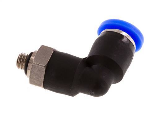 3/16'' x UNF 10-32 90deg Ellbogen Steckfitting Messing/PBT NBR drehbar [2 Stück]