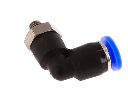 3/16'' x UNF 10-32 90deg Ellbogen Steckfitting Messing/PBT NBR drehbar [2 Stück]