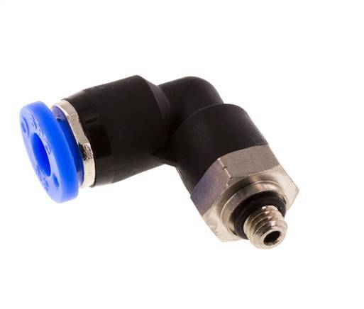 3/16'' x UNF 10-32 90deg Ellbogen Steckfitting Messing/PBT NBR drehbar [2 Stück]