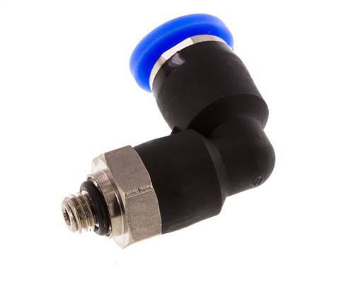 3/16'' x UNF 10-32 90deg Ellbogen Steckfitting Messing/PBT NBR drehbar [2 Stück]