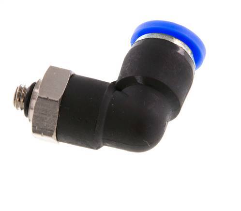 1/4'' x UNF 10-32 90deg Winkel-Steckverschraubung Messing/PBT NBR drehbar [2 Stück]