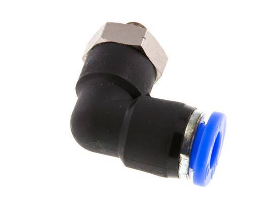 1/4'' x UNF 10-32 90deg Winkel-Steckverschraubung Messing/PBT NBR drehbar [2 Stück]