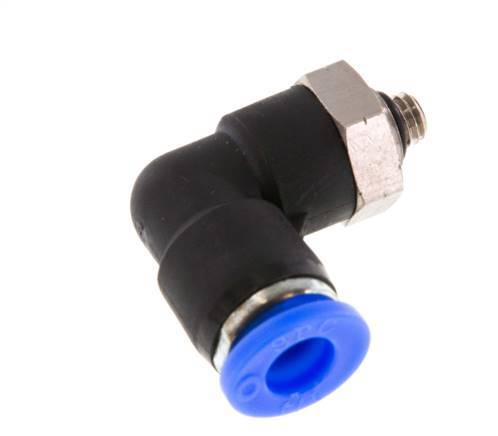 1/4'' x UNF 10-32 90deg Winkel-Steckverschraubung Messing/PBT NBR drehbar [2 Stück]