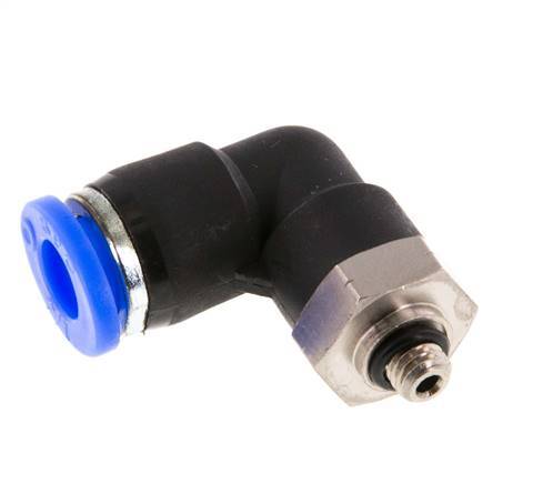 1/4'' x UNF 10-32 90deg Winkel-Steckverschraubung Messing/PBT NBR drehbar [2 Stück]