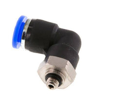 1/4'' x UNF 10-32 90deg Winkel-Steckverschraubung Messing/PBT NBR drehbar [2 Stück]