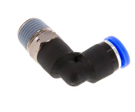 5/32'' x 1/8'' NPT 90-Grad-Steckverschraubung mit Außengewinde Messing/PBT NBR drehbar [2 Stück]