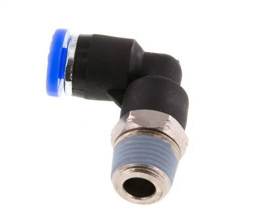 5/32'' x 1/8'' NPT 90deg Elbow Push-in Fitting with Male Threads Brass/PBT NBR Rotatable [2 Pieces]