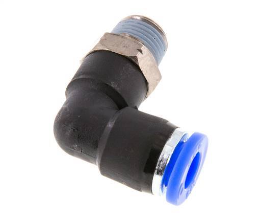 1/4'' x 1/8'' NPT 90-Grad-Winkel-Steckverschraubung mit Außengewinde Messing/PBT NBR drehbar [2 Stück]