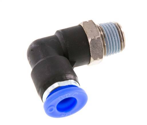 1/4'' x 1/8'' NPT 90-Grad-Winkel-Steckverschraubung mit Außengewinde Messing/PBT NBR drehbar [2 Stück]