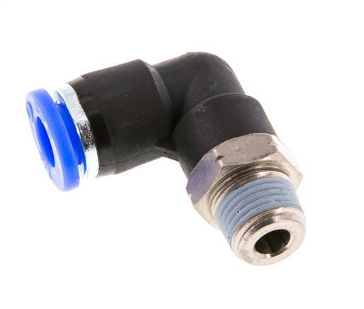 1/4'' x 1/8'' NPT 90-Grad-Winkel-Steckverschraubung mit Außengewinde Messing/PBT NBR drehbar [2 Stück]