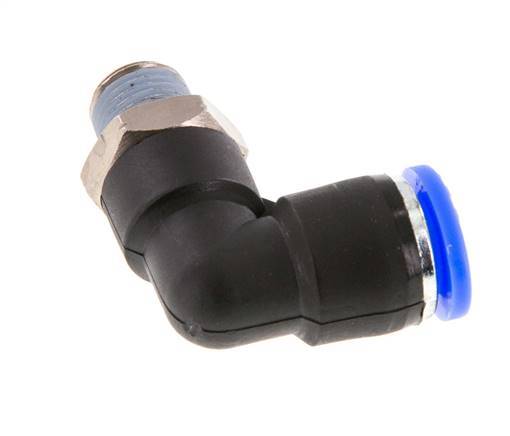 5/16'' x 1/8'' NPT 90-Grad-Steckverschraubung mit Außengewinde Messing/PBT NBR drehbar [2 Stück]