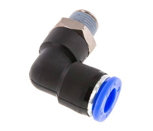 5/16'' x 1/8'' NPT 90-Grad-Steckverschraubung mit Außengewinde Messing/PBT NBR drehbar [2 Stück]