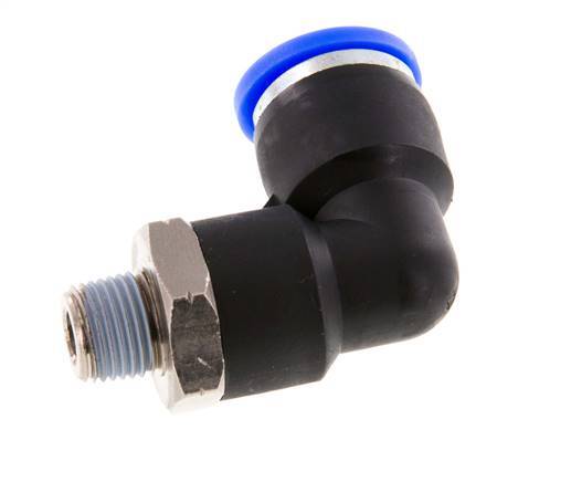 3/8'' x 1/8'' NPT 90-Grad-Steckverschraubung mit Außengewinde Messing/PBT NBR drehbar [2 Stück]