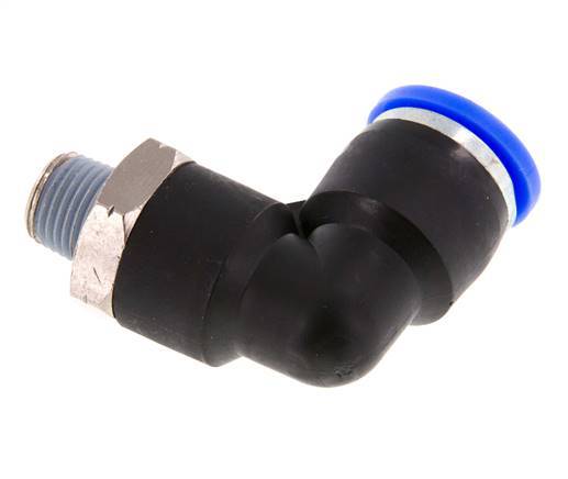 3/8'' x 1/8'' NPT 90-Grad-Steckverschraubung mit Außengewinde Messing/PBT NBR drehbar [2 Stück]