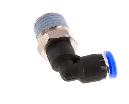 5/32'' x 1/4'' NPT 90deg Steckverschraubung mit Außengewinde Messing/PBT NBR drehbar [2 Stück]