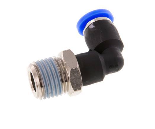 3/16'' x 1/4'' NPT 90 Grad Einsteckverschraubung mit Außengewinde Messing/PBT NBR drehbar [2 Stück]