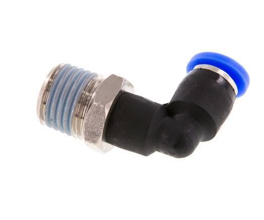 3/16'' x 1/4'' NPT 90 Grad Einsteckverschraubung mit Außengewinde Messing/PBT NBR drehbar [2 Stück]