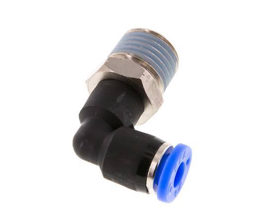 3/16'' x 1/4'' NPT 90 Grad Einsteckverschraubung mit Außengewinde Messing/PBT NBR drehbar [2 Stück]