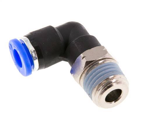 1/4'' x 1/4'' NPT 90-Grad-Winkel-Steckverschraubung mit Außengewinde Messing/PBT NBR drehbar [2 Stück]