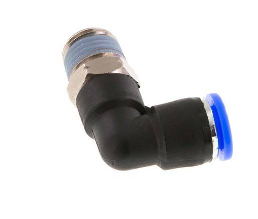 5/16'' x 1/4'' NPT 90deg Elbow Push-in Fitting with Male Threads Brass/PBT NBR Rotatable [2 Pieces]