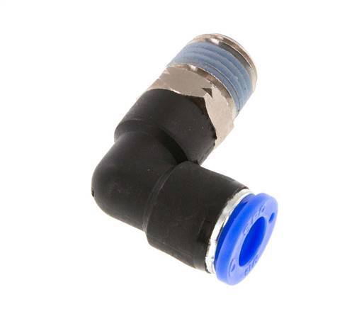 5/16'' x 1/4'' NPT 90 Grad Einsteckverschraubung mit Außengewinde Messing/PBT NBR drehbar [2 Stück]