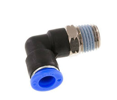 5/16'' x 1/4'' NPT 90deg Elbow Push-in Fitting with Male Threads Brass/PBT NBR Rotatable [2 Pieces]