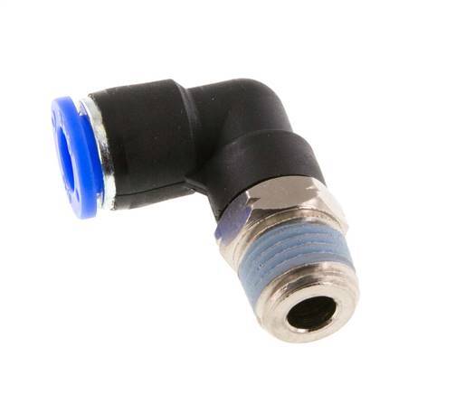 5/16'' x 1/4'' NPT 90deg Elbow Push-in Fitting with Male Threads Brass/PBT NBR Rotatable [2 Pieces]