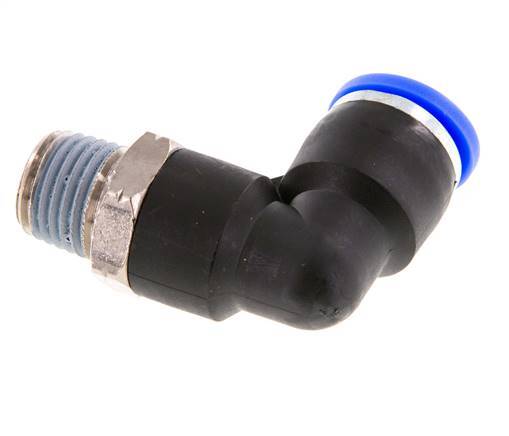 3/8'' x 1/4'' NPT 90-Grad-Winkel-Steckverschraubung mit Außengewinde Messing/PBT NBR drehbar [2 Stück]