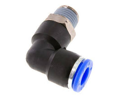 3/8'' x 1/4'' NPT 90-Grad-Winkel-Steckverschraubung mit Außengewinde Messing/PBT NBR drehbar [2 Stück]