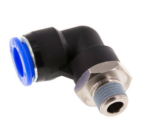 1/2'' x 1/4'' NPT 90deg Ellbogen-Steckverschraubung mit Außengewinde Messing/PBT NBR drehbar [2 Stück]