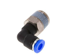 1/4'' x 3/8'' NPT 90deg Elbow Push-in Fitting with Male Threads Brass/PBT NBR Rotatable [2 Pieces]