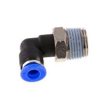 1/4'' x 3/8'' NPT 90deg Elbow Push-in Fitting with Male Threads Brass/PBT NBR Rotatable [2 Pieces]