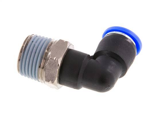 5/16'' x 3/8'' NPT 90-Grad-Steckverschraubung mit Außengewinde Messing/PBT NBR drehbar [2 Stück]