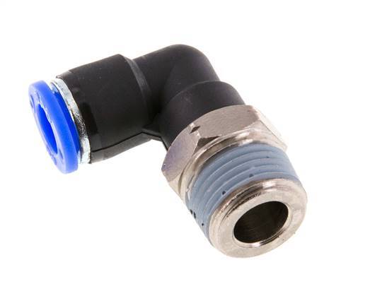 5/16'' x 3/8'' NPT 90-Grad-Steckverschraubung mit Außengewinde Messing/PBT NBR drehbar [2 Stück]