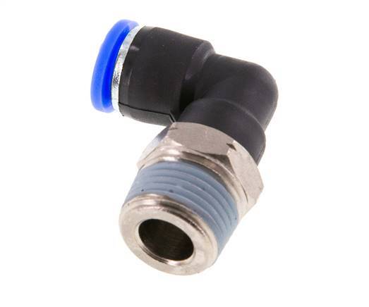 5/16'' x 3/8'' NPT 90-Grad-Steckverschraubung mit Außengewinde Messing/PBT NBR drehbar [2 Stück]